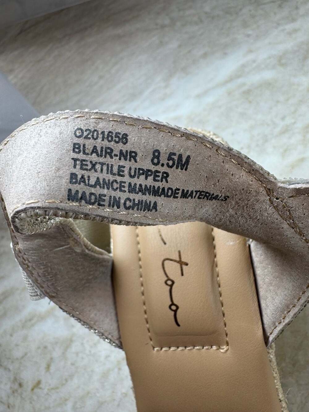 Me Too Blair Espadrille Wedge Sandals Gold Metallic Knit Womens 8.5 M - Picture 9 of 14